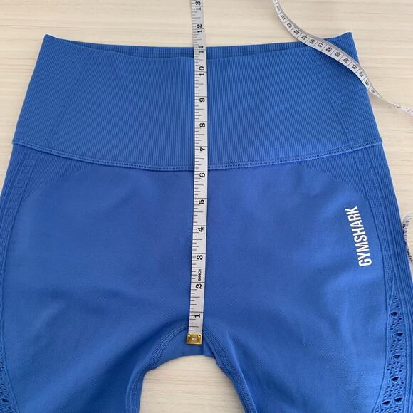 Gymshark Energy Seamless Cropped Leggings Size Medium High Rise Eyelet Workout - Picture 9 of 14